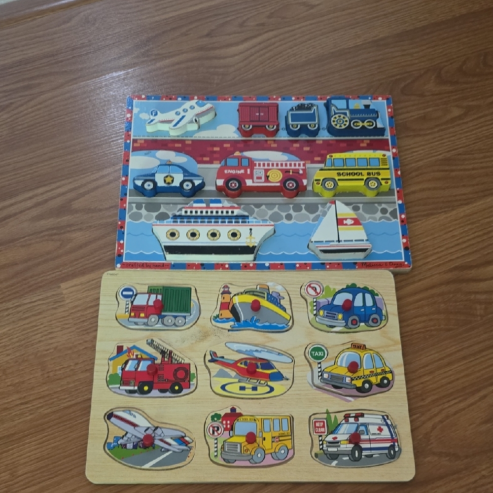 Melissa & Doug Colorful Vehicle Puzzle Set